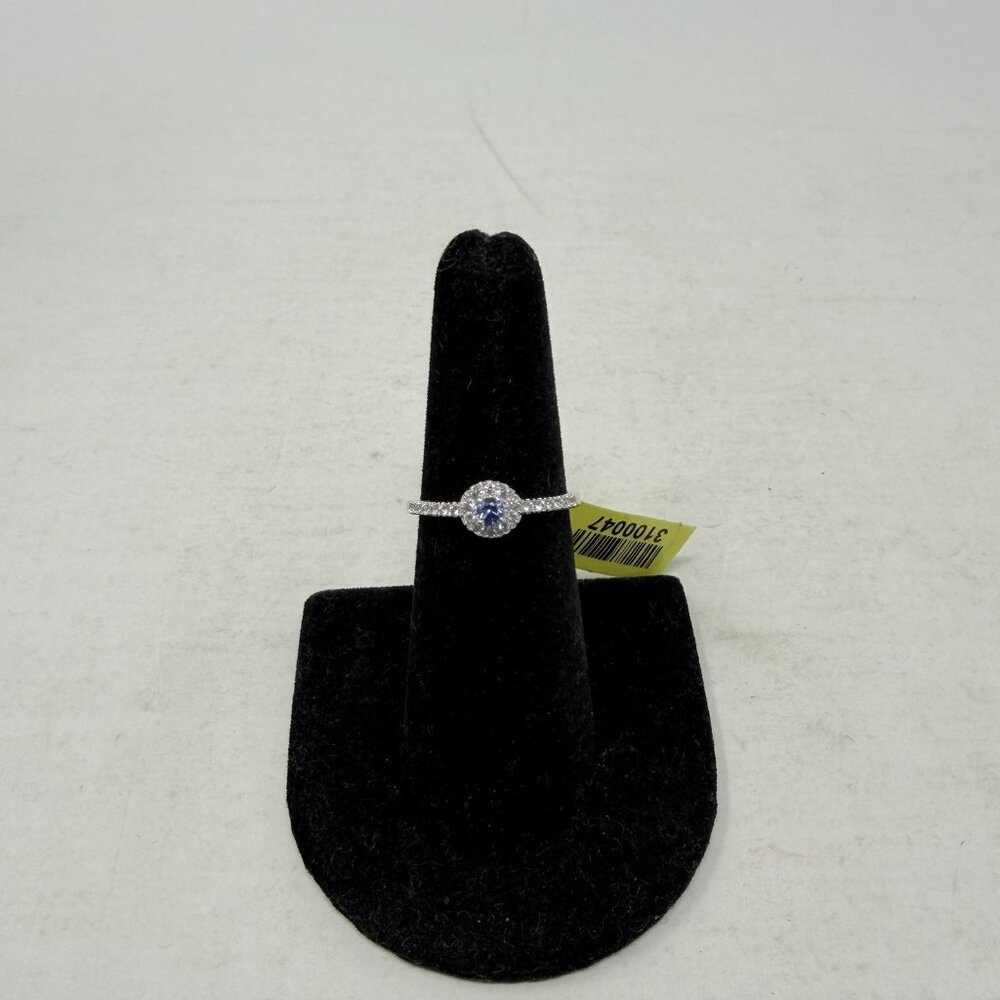 Shop LC Ceylon Blue Sapphire/Cambodian Zircon Size‎ 7 Sterling Silver Ring 5300